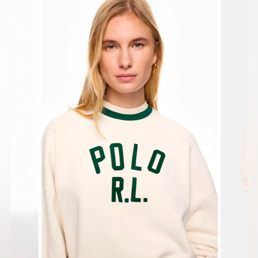 Polo Ralph Lauren Vintage Fleece Polo Sweatshirt in Nevis L - Picture 4 of 7